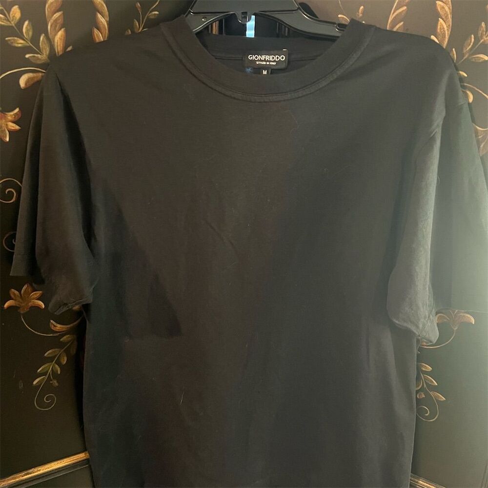 Gionfriddo Men's Black Crew Neck T-Shirt Size M Short Sleeve Solid